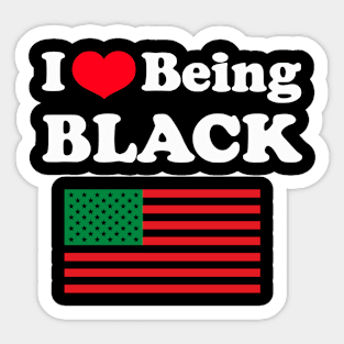 I Love Being Black Pan African Flag Sticker